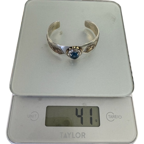 Leo James Vintage Native American Navajo Gold Kokopelli Sterling Silver Bracelet - Picture 15 of 15